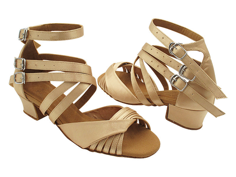 S92305B 283 Light Brown Satin with 1&quot; Women Heel (8881) in the photo