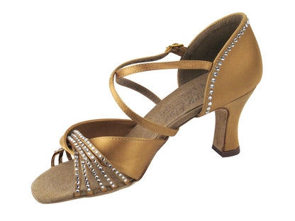 S92305 Tan Satin_RhineStone Design A