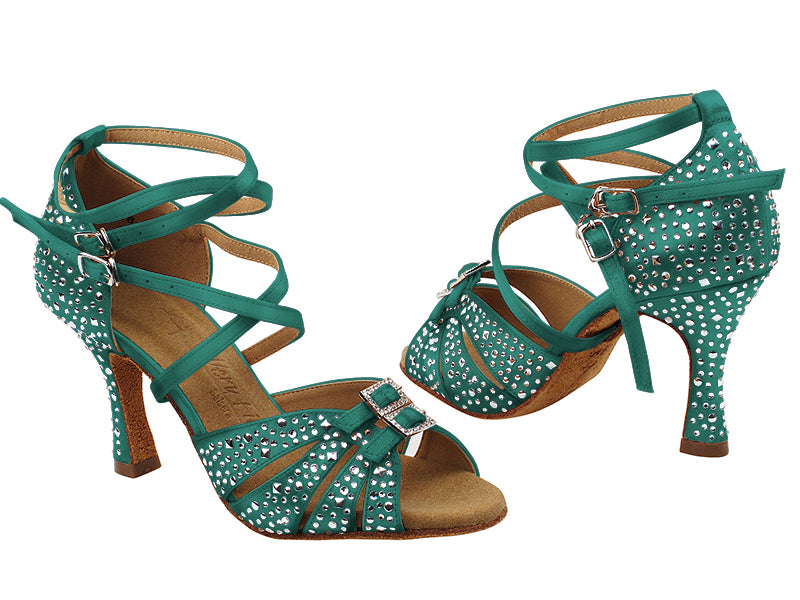 S92307MSC 137 Green Satin with (YQG) 3 inch Heel in the photo