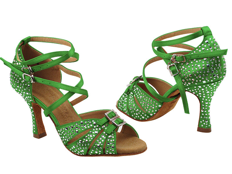 S92307MSC 138 Dark Green Satin with (YQG) 3 inch Heel in the photo