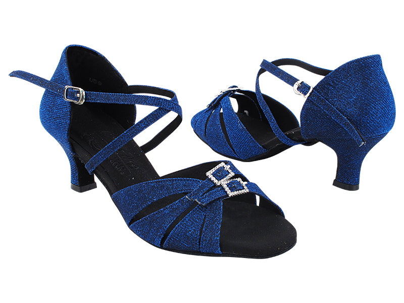 S92307 190 Glitter Dark Blue Satin with 2&quot; Slim  Heel (MTXZ) in the photo