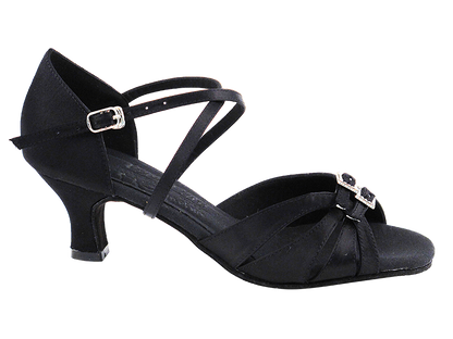 S92307 Black Satin with 2&quot; Cuban Heel in the photo