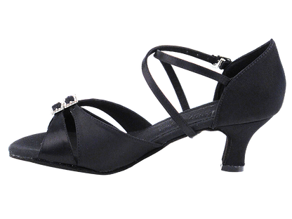 S92307 Black Satin with 2&quot; Cuban Heel in the photo