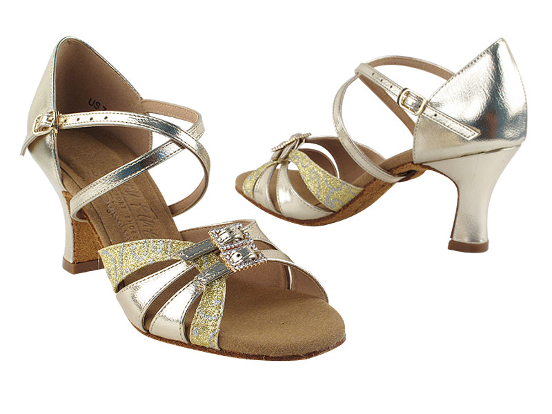S92307 Gold Glitter & Gold with 2.5" Spool heel (PG) in the photo