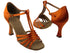 S92319 Orange Tan Satin with 3" Flare heel in the photo