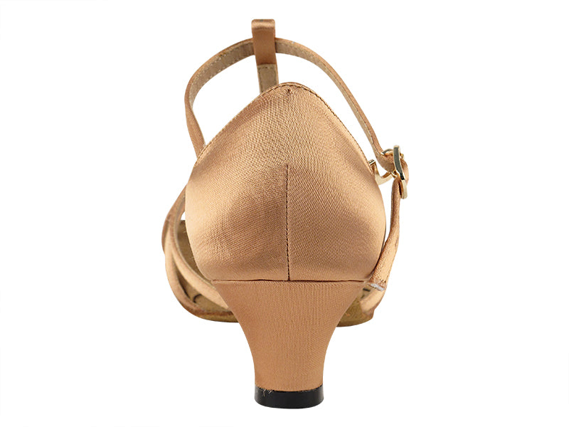S9235 Tan Satin &amp; Cuban Heel