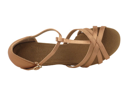 S9235 Tan Satin &amp; Cuban Heel