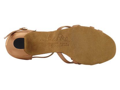 S9235 Tan Satin &amp; Cuban Heel