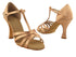 S9235 Tan Satin with 3" Flare heel in the photo