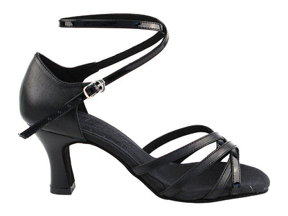 S9261 Black Leather &amp; Black Patent with 2.5&quot; Spool Heel (PG) in the photo