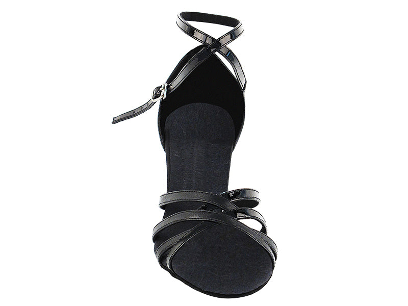 S9261 Black Leather &amp; Black Patent with 2.5&quot; Spool Heel (PG) in the photo