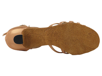S9273 Tan Satin &amp; Cuban Heel