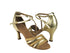 S9278 Gold Leather & Gold Braid with 3" Flare heel in the photo