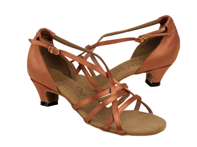 S9279 Tan Satin with 1.2&quot; cuban heel in the photo