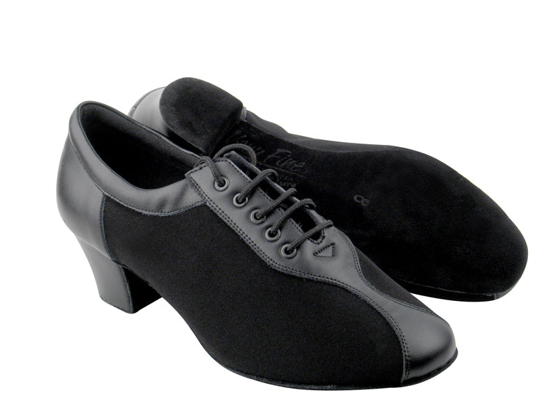 S9T56 Black Leather &amp; Oxford with 1.6&quot; medium heel in the photo