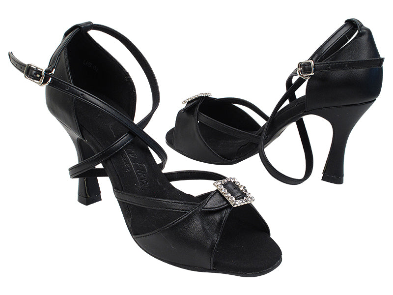 SERA1110 216 Black Leather with 3 inch Flare Heel (Heel Code 5059) in the photo