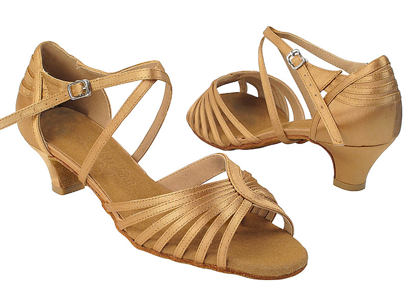 SERA1139 77 Beige Satin with 1.3&quot; Cuban Heel in the photo