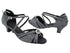 SERA1154X 285 Black Glitter Satin with 1.2" Cuban Heel (CI) in the photo