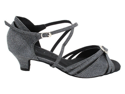 SERA1154X 285 Black Glitter Satin with 1.2&quot; Cuban Heel (CI) in the photo