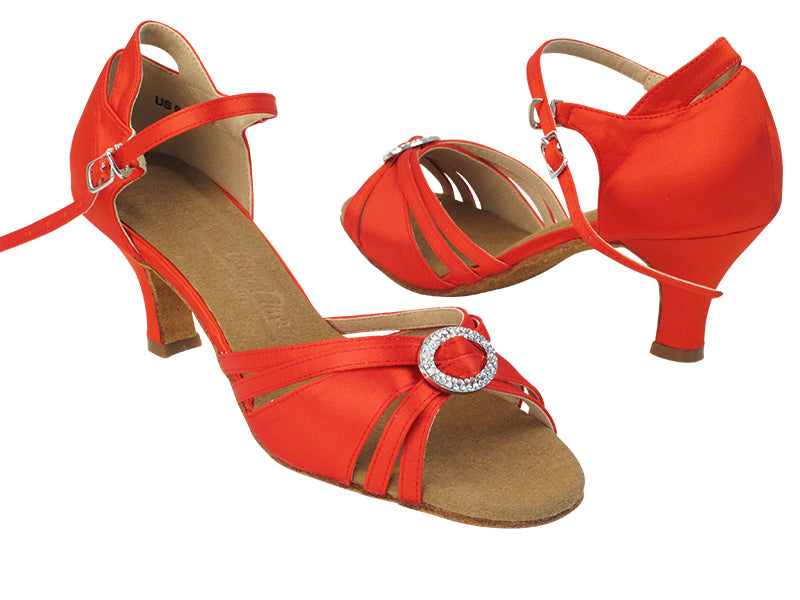 SERA1154 118 Red Satin with 2.5&quot; Heel in the photo