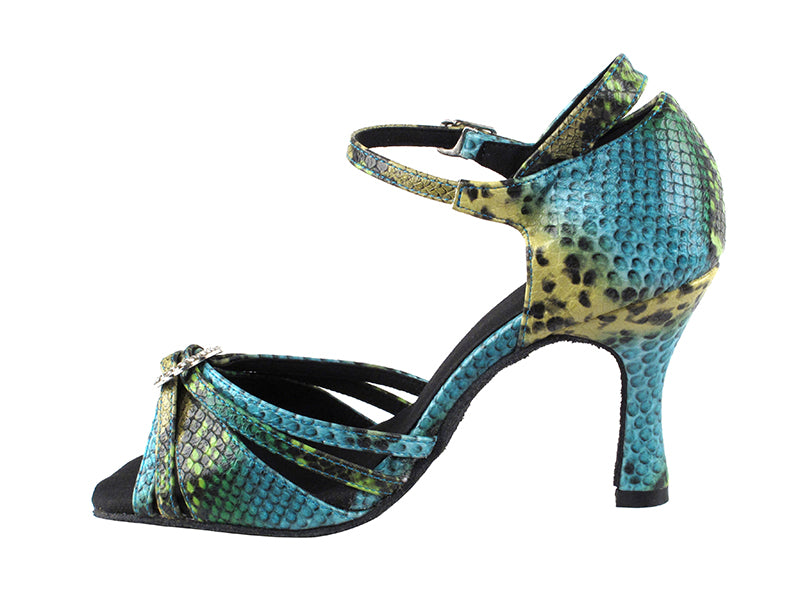 SERA1154 Blue &amp; Green Snake with 3&quot; heel in the photo