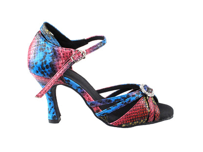 SERA1154 Pink &amp; Blue Snake with 3&quot; heel in the photo