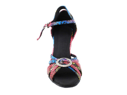 SERA1154 Pink &amp; Blue Snake with 3&quot; heel in the photo