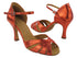 SERA1311 195 Snake Red Satin with 3" Flare Heel (5059) in the photo