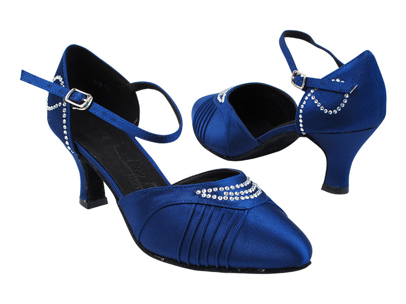 SERA1397 114 Dark Blue Satin with 2040_2.5&quot; Heel in the photo