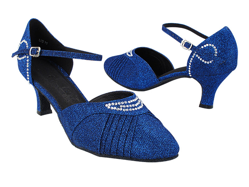 SERA1397 190 Glitter Dark Blue Satin with (2040) 2.5 inch Heel in the photo