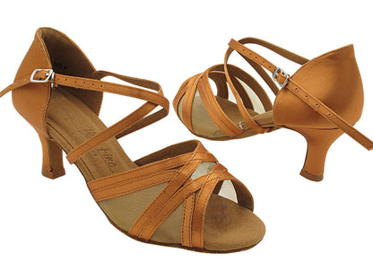 SERA1398X 153 Tan Satin_Flesh Mesh with 2.5&quot; Heel (2040) in the photo