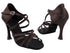 SERA1606 082 Dark Coffee Satin with 3.5" Flare Heel (YTG 1173) in the photo