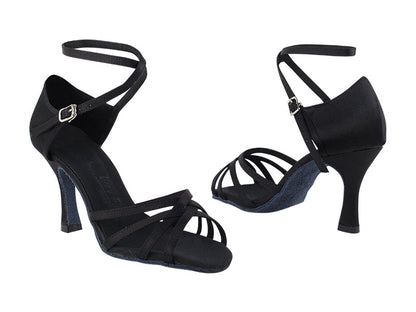 SERA1606 Black Satin with 3&quot; heel in the photo