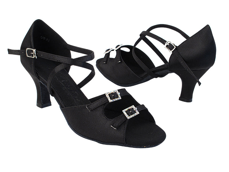 SERA1620 Black Satin_X-Strap Arch with (2040) 2.5 inch Heel in the photo