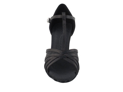 SERA16612 Black Satin with 3&quot; heel in the photo