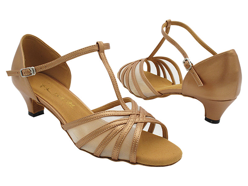 SERA16612 Copper Nude Leather & Flesh Mesh with 1.2" Cuban Heel (CI) in the photo