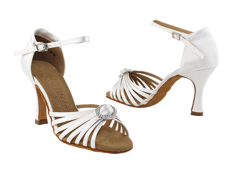 SERA1671b Ivory Satin with 3&quot; heel in the photo