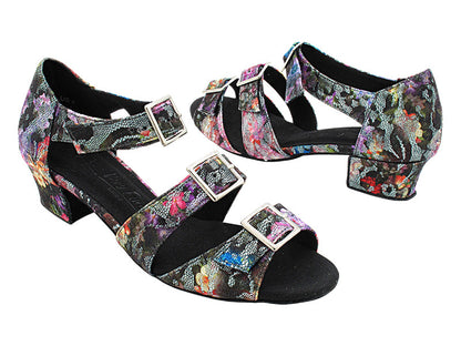 SERA1679 197 Flower Glitter Satin with 1.5&quot; Medium Heel (NTD) in the photo