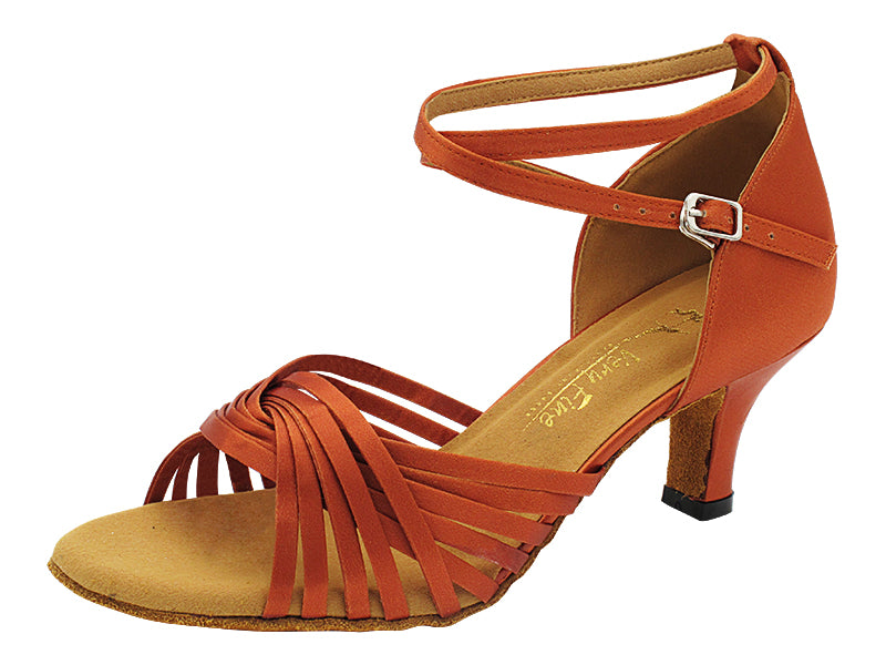 SERA1686 Dark Tan Satin with 2.5&quot; Heel (2040) in the photo