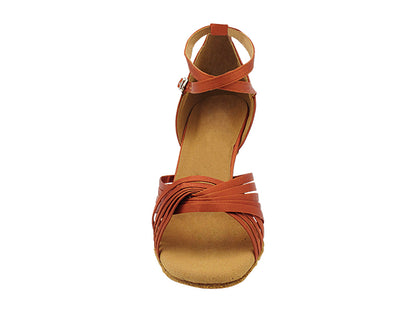 SERA1686 Dark Tan Satin with 2.5&quot; Heel (2040) in the photo