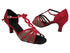 SERA1692 139 Dark Red Satin_Flesh Mesh with 2.5" Heel (2040) in the photo