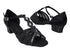 SERA1692 83 Black Satin_5 Lace Black Silver Scale_T_H_Black Mesh with 1.5 inch Heel (Heel Code 200-222) in the photo