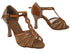 SERA1692CC Dark Tan Satin with 3" Flare Heel in the photo