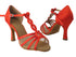 SERA1692 118 Red Satin_Flesh Mesh with 3" Heel in the photo