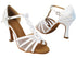 SERA1692 85 White Satin_White Mesh with 3" Flare Heel in the photo