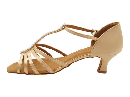 SERA1693 Flesh Satin &amp; Beads with 2.5" Heel (2040) in the photo