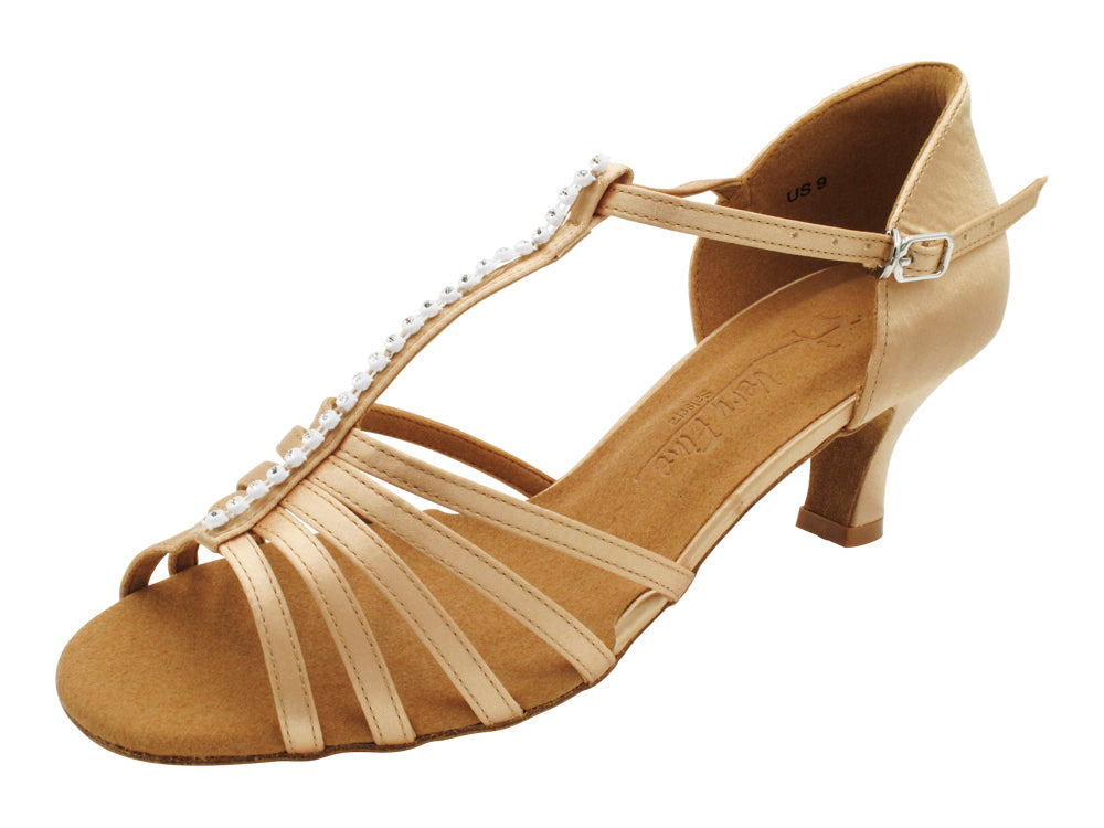SERA1693 Flesh Satin &amp; Beads with 2.5" Heel (2040) in the photo