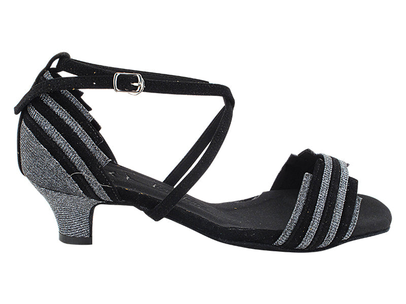 SERA1700 274 Black Nubuck_285 Black Glitter Satin with 1.2&quot; Cuban Heel (CI) in the photo