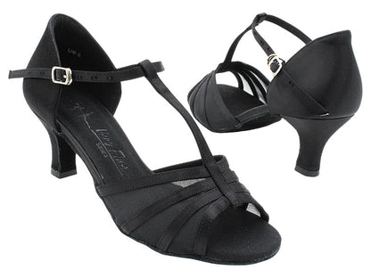 SERA1713 Black Satin &amp; Black Mesh with 2.5&quot; Heel (2040) in the photo