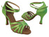 SERA2613 137 Green Satin_Flesh Mesh with (5059) 3 inch Flare Heel in the photo